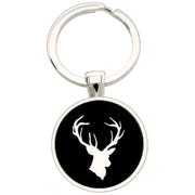 Bassin and Brown Stag Key Ring - Black/White