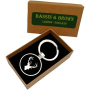 Bassin and Brown Stag Key Ring - Black/White