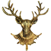 Bassin and Brown Stag Lapel Pin - Bronze