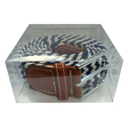 Bassin and Brown Striped Elasticated Woven Belt - Navy/White
