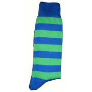 Bassin and Brown Striped Midcalf Socks - Green/Blue