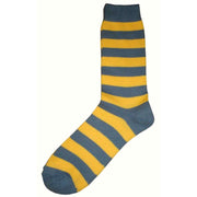 Bassin and Brown Striped Midcalf Socks - Yellow/Grey
