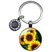 Bassin and Brown Sunflower Key Ring - Yellow/Brown