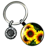 Bassin and Brown Sunflower Key Ring - Yellow/Brown