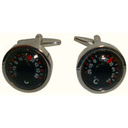 Bassin and Brown Thermometer Cufflinks - Black/Silver