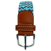 Bassin and Brown Two Tone Woven Belt - Blue/Grey
