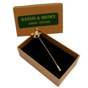 Bassin and Brown Unicorn Lapel Pin - Gold