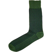 Bassin and Brown Vertical Striped Socks - Green/Navy