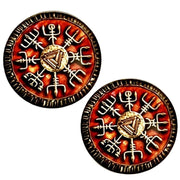 Bassin and Brown Viking Symbol Cufflinks - Burnt Orange/Antique Silver