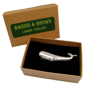 Bassin and Brown Whale Tie Bar - Silver
