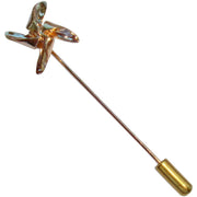 Bassin and Brown Windmill Lapel Pin - Gold