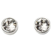 Beginnings April Swarovski Birthstone Earrings - Silver/Clear