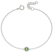 Beginnings August Birthstone Bracelet - Silver/Peridot Green