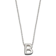 Beginnings B Initial Plain Necklace - Silver