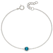 Beginnings December Birthstone Bracelet - Silver/Blue Zircon
