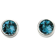 Beginnings December Swarovski Birthstone Earrings - Silver/Blue