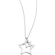 Beginnings Double Star Necklace - Silver