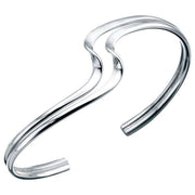 Beginnings Double Wave Cuff Bangle - Silver