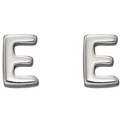 Beginnings E Initial Stud Earrings - Silver