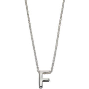 Beginnings F Initial Plain Necklace - Silver