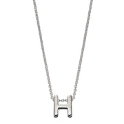Beginnings H Initial Plain Necklace - Silver