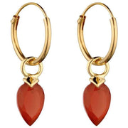 Beginnings July Birthstone Chalcedony Hoop Charms - Yellow Gold/Red