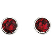 Beginnings July Swarovski Birthstone Earrings - Silver/Red