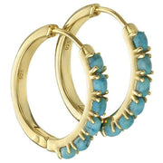 Beginnings Magnesite Hoop Earrings - Gold/Blue