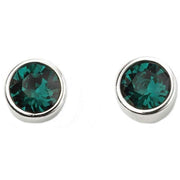 Beginnings May Swarovski Birthstone Earrings - Silver/Green