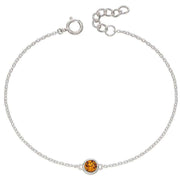 Beginnings November Birthstone Bracelet - Silver/Topaz Orange
