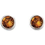 Beginnings November Swarovski Birthstone Earrings - Silver/Orange