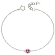 Beginnings October Birthstone Bracelet - Silver/Rose Pink