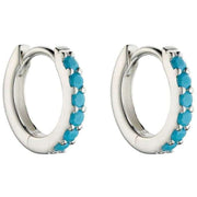 Beginnings Open Circle Hoop Earrings - Silver/Turquoise