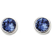 Beginnings September Swarovski Birthstone Earrings - Silver/Blue