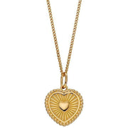 Beginnings Sunray Textured Heart Pendant - Yellow Gold