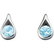 Beginnings Topaz Teardrop Stud Earrings - Blue/Silver