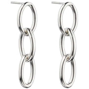 Beginnings Triple Link Chain Earrings - Silver