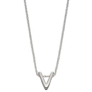 Beginnings V Initial Plain Necklace - Silver