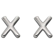 Beginnings X Initial Stud Earrings - Silver