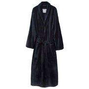 Bown of London Baroness Plain Velour Dressing Gown - Navy
