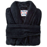Bown of London Baroness Plain Velour Dressing Gown - Navy