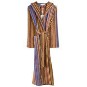 Bown of London Savernake Striped Hooded Dressing Gown - Lime/Forest Green/Yellow