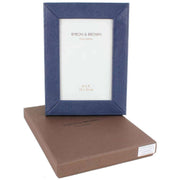 Byron and Brown Florence Slim Classic Leather Photo Frame 6x4 - Blue