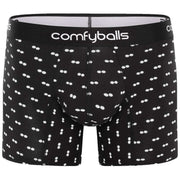 Comfyballs Cotton Long Boxer - Black/White