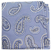 David Van Hagen Classic Paisley Silk Pocket Square - Blue