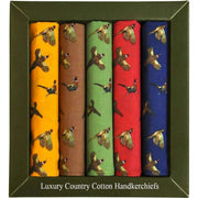 David Van Hagen Country Pheasant 5 Pack Handkerchiefs - Multi-colour