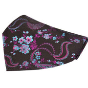 David Van Hagen Floral Pattern Silk Pocket Square - Dark Purple