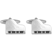 David Van Hagen Grand Piano Cufflinks - Silver/Black/White