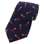 David Van Hagen Gun Cartridges Woven Country Silk Tie - Navy