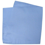 David Van Hagen Herringbone Silk Pocket Square - Sky Blue